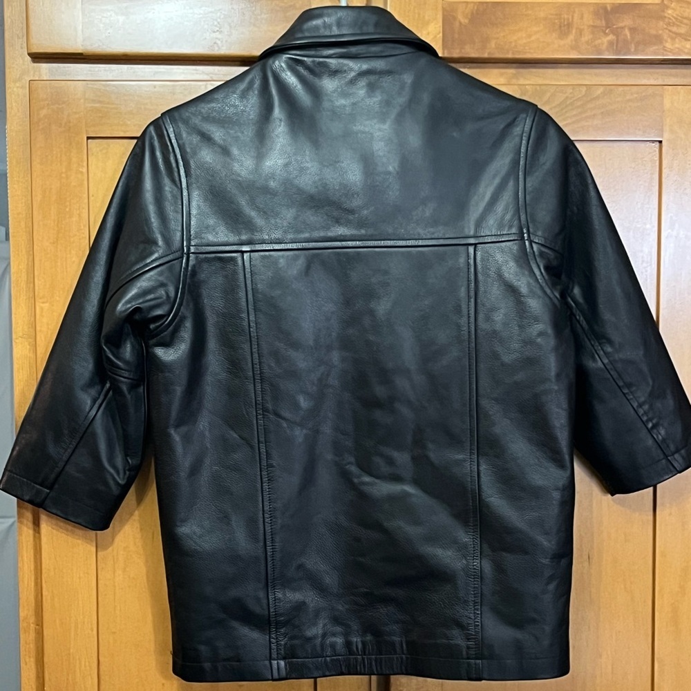 Beardmore Leather Moto Style Jacket, Cropped Sleeve Chop Jacket Youth XS NWT - Picture 6 of 10